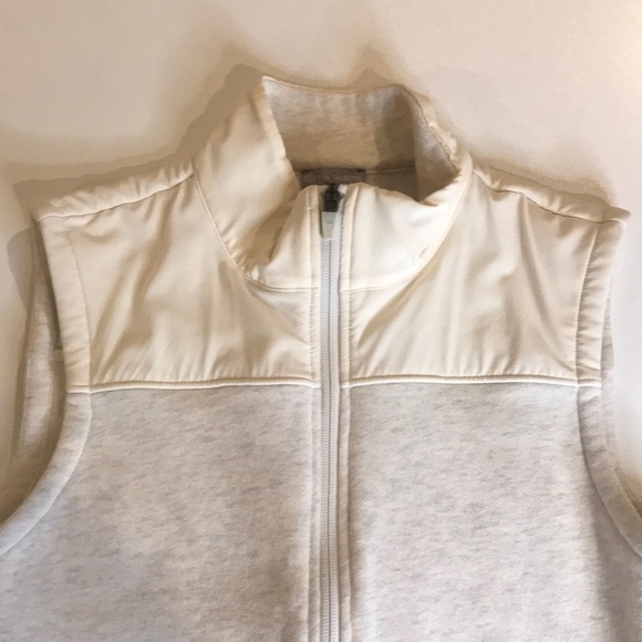 Talbots Sweatshirt Zipper Vest Small Cream Gray - Picture 5 of 10